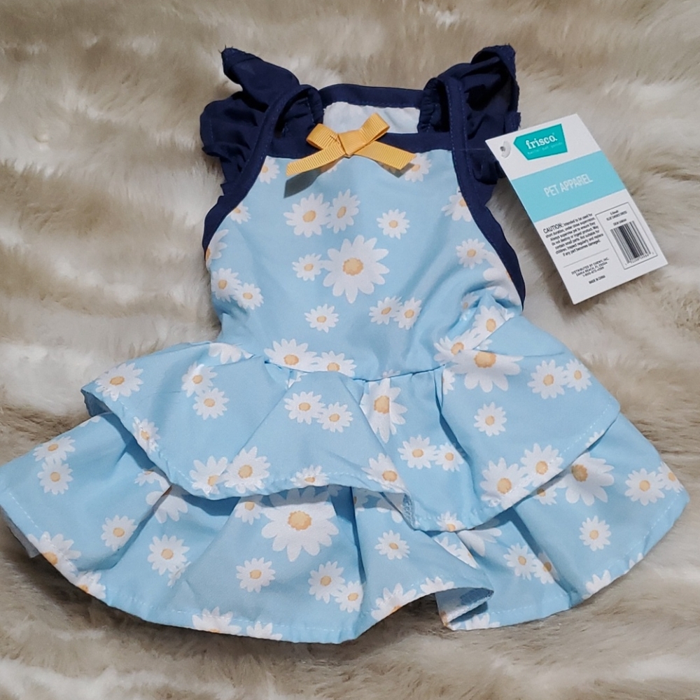New Blue Daisies Dog & Cat Dress - Picture 3 of 6